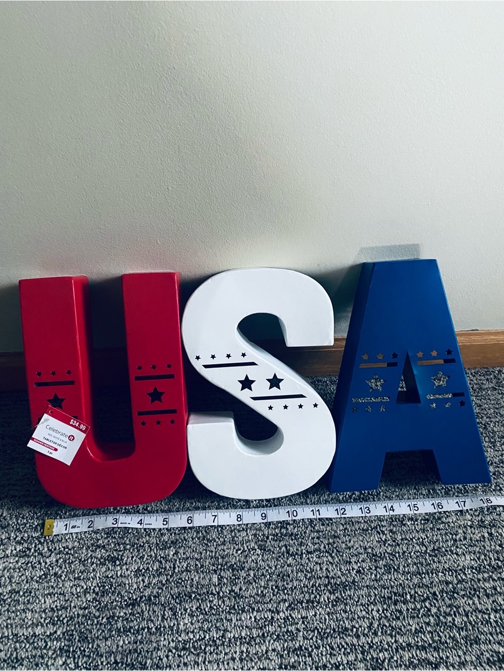Celebrate It USA Decorative Letters - Red, White, Blue